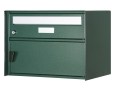 Briefkasten aus sendzimirverzinktem Stahl pulverbeschichtet in dunkelgrün-metallic